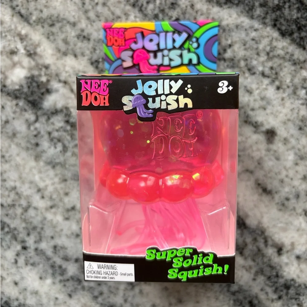 NEE DOH Jelly Squish Squid PINK 💗 Sealed Viral squishy toy NeeDoh Jellyfish NEW